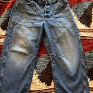 Madewell Blue Wide-Leg Flare Jeans